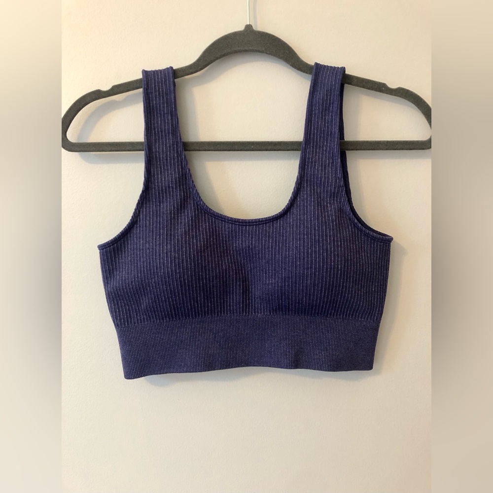 Balance Athletica Ribbed The Channel Sports Bra Sapphire